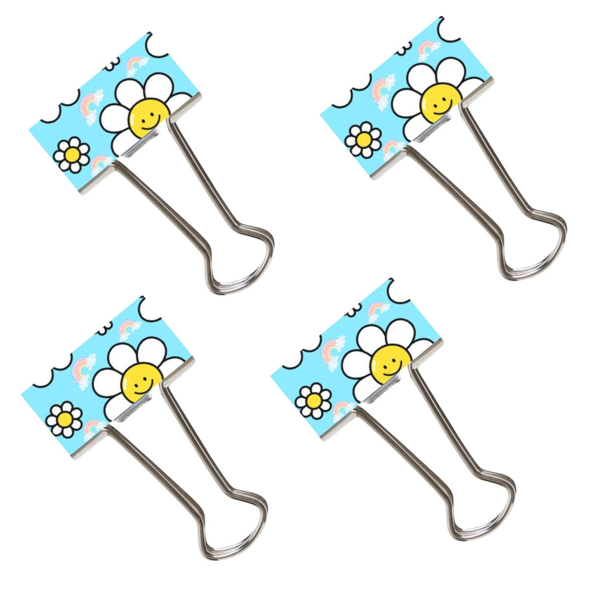 Daisy and Rainbows Binder Clips